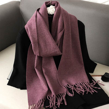 Solid Color Cashmere-like Scarf for Women - Warm, Quick-Drying Shawl - Buy Center