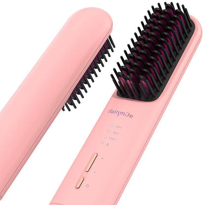 Portable USB Rechargeable Hair Straightener Brush - 2-in-1 Comb for Men & Women - Buy Center