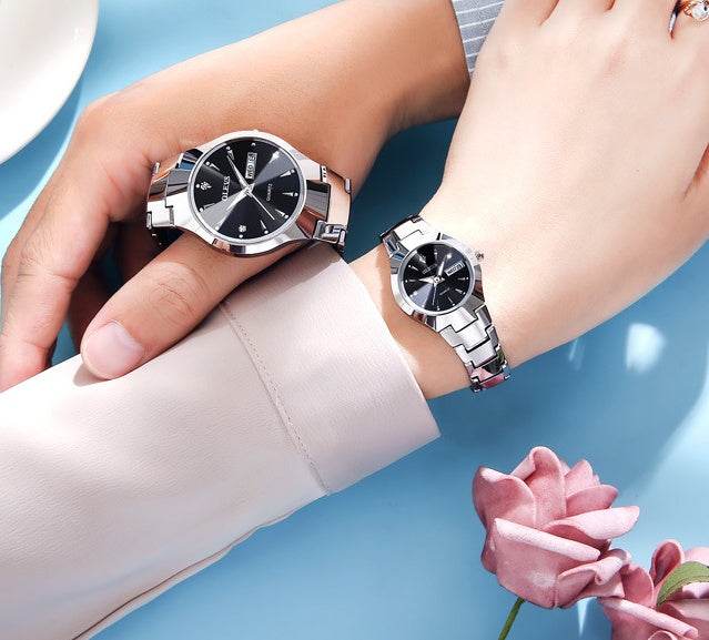 Luminous Tungsten Steel Quartz Watch - Waterproof & Stylish for Ladies - Buy Center