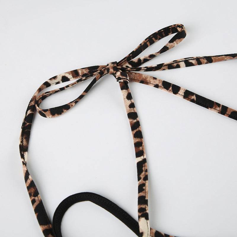Buycenter Leopard Print Two-Piece Camisole - Slim Fit, Contrast Color - Buy Center