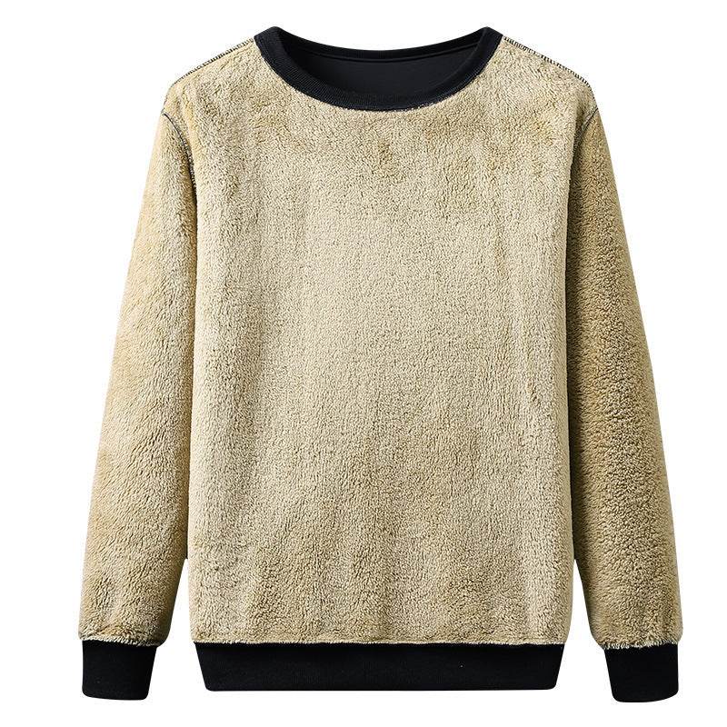 Plus Velvet Men's Casual Pajama Set - Stylish Lamb Velvet Comfort - Buy Center