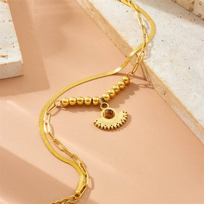 Buycenter Vintage Twin Double-Layer Bracelet - Elegant Stainless Steel Design - Buy Center