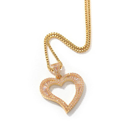 Buycenter Small Heart Pendant Necklace - Unisex Hip Hop Jewelry Set - Buy Center