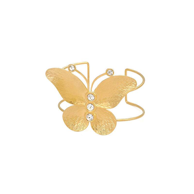 Buycenter Exaggerated Butterfly Leaf Bracelet - Stunning Inlaid Zircon Design - Buy Center