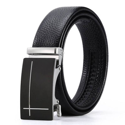 Men's Automatic Leather Buckle Belt - Premium Stylish Business Accessory - Buy Center
