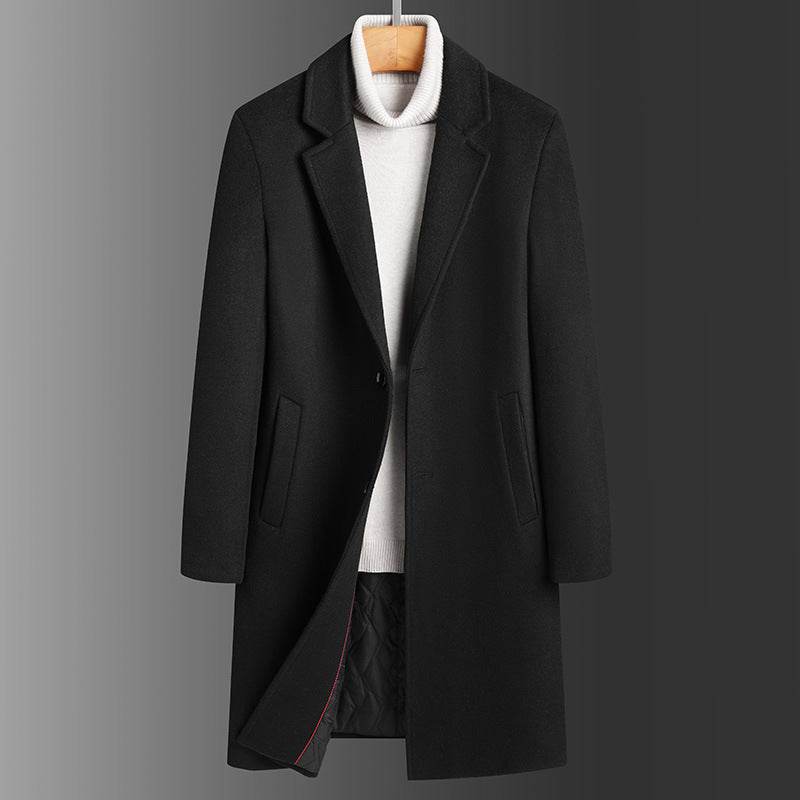 Winter Woolen Men's Slim Trench Coat - Thick Warm Casual Jacket 2025 - Buy Center