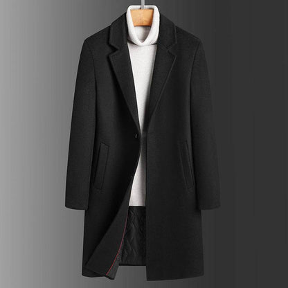 Winter Woolen Men's Slim Trench Coat - Thick Warm Casual Jacket 2025 - Buy Center