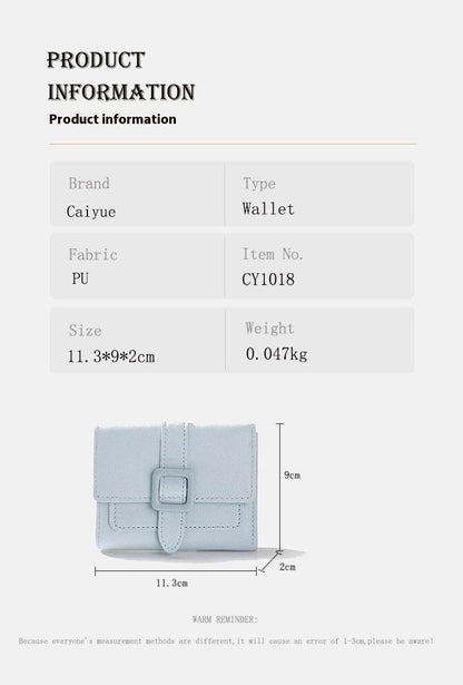 Short Solid Color Women’s Wallet - Lightweight, Waterproof Card Holder - Buy Center