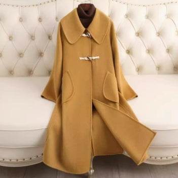 Buycenter Women's Cashmere Coat - Loose Fitting Trench in Soft Colors - Buy Center