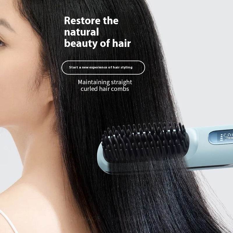 Portable Ceramic Heating Electric Comb - Wireless Hair Straightener 2025 - Buy Center