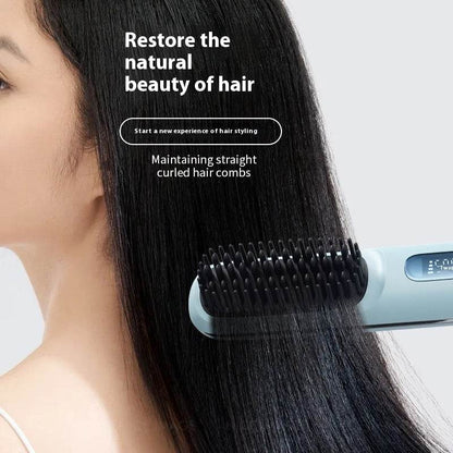 Portable Ceramic Heating Electric Comb - Wireless Hair Straightener 2025 - Buy Center
