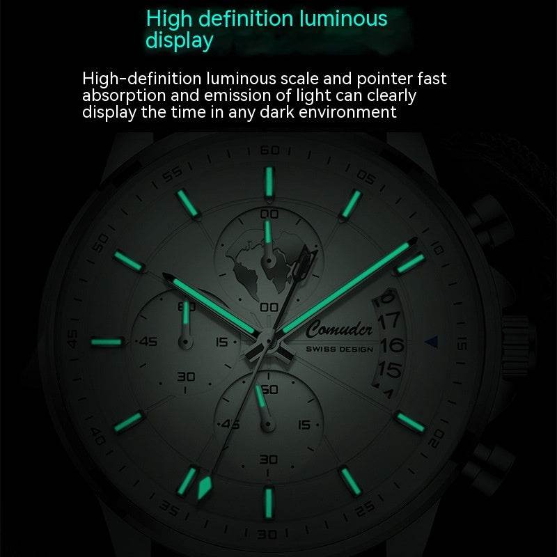 Buycenter Full-Automatic Waterproof Calendar Watch - Luminous Quartz Style - Buy Center