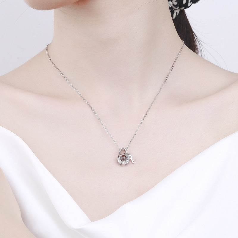 Buycenter Versatile Lock Necklace - Stylish Korean Geometric Design - Buy Center