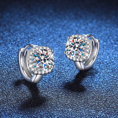 Classic S925 Silver Moissanite Earrings - Elegant Square Design for Women - Buy Center
