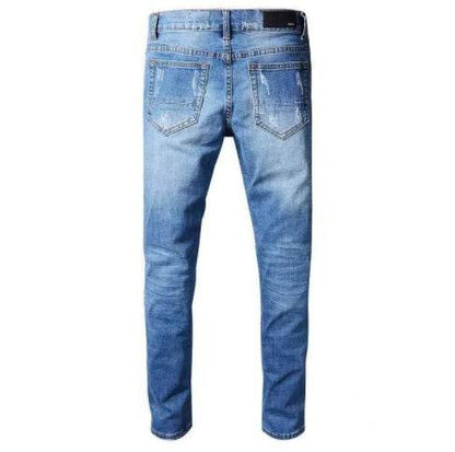 Men's Slim European Denim Trousers - Stylish Cotton Leisure Pants - Buy Center