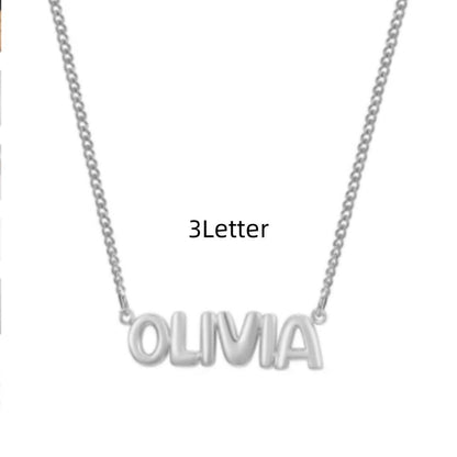 Personalized 3D Bubble Name Necklace - Custom Stainless Steel Jewelry - Buy Center