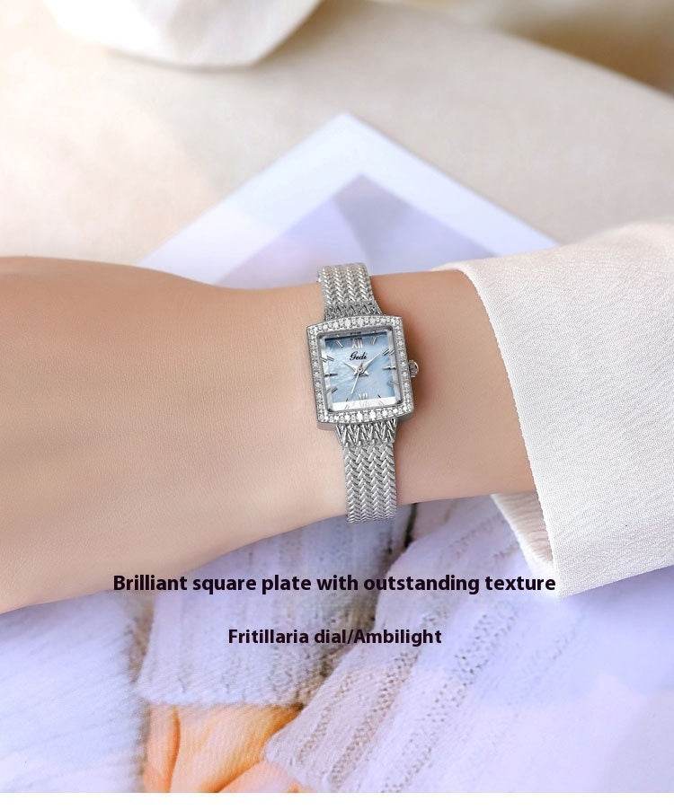 Niche Fritillary Waterproof Quartz Watch - Luxury Square Design for Women - Buy Center