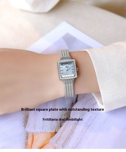 Niche Fritillary Waterproof Quartz Watch - Luxury Square Design for Women - Buy Center
