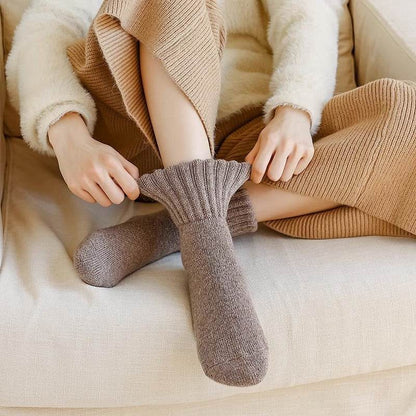 Women's Thick Fluffy Loop Socks - Cozy Black, Beige, Khaki Styles - Buy Center