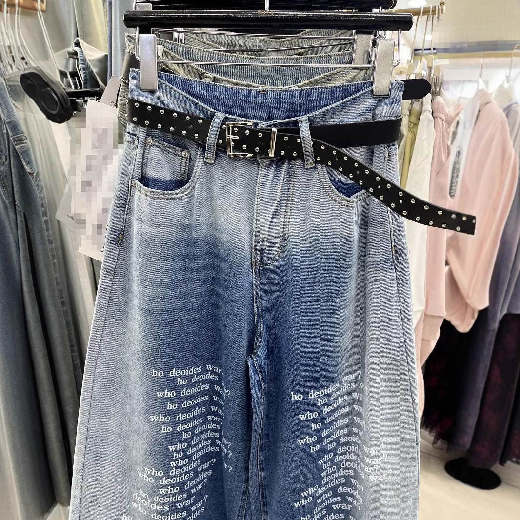 Buycenter Shadow Washed Slim Fit Jeans - Wide Leg Fashion for Women - Buy Center