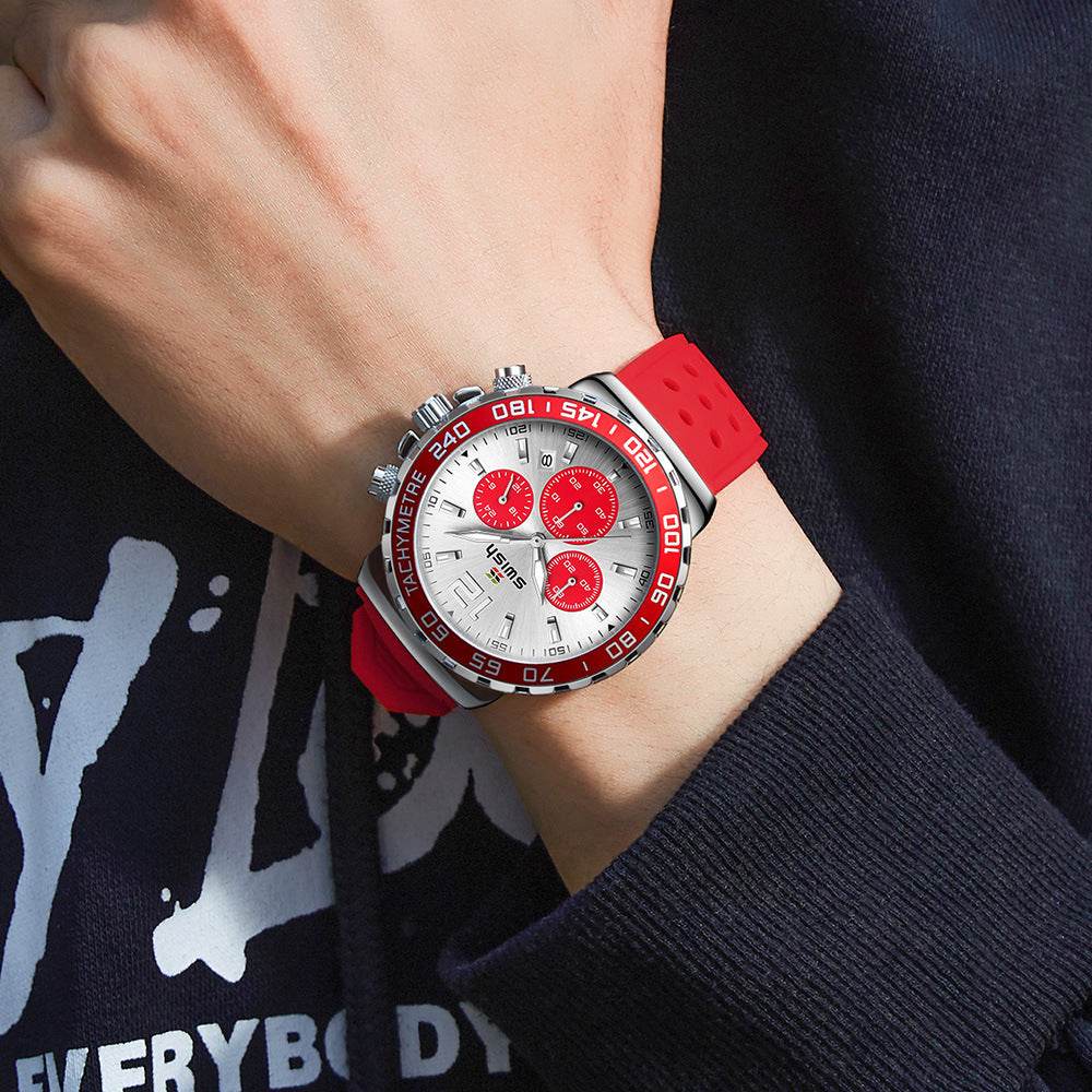 Buycenter Men's Sports Quartz Watch - Luminous Silicone Strap, Trendy Styles - Buy Center