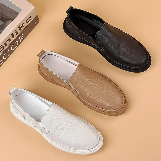 First Layer Cowhide Men's Leather Shoes - Casual Low Heel Comfort Style - Buy Center