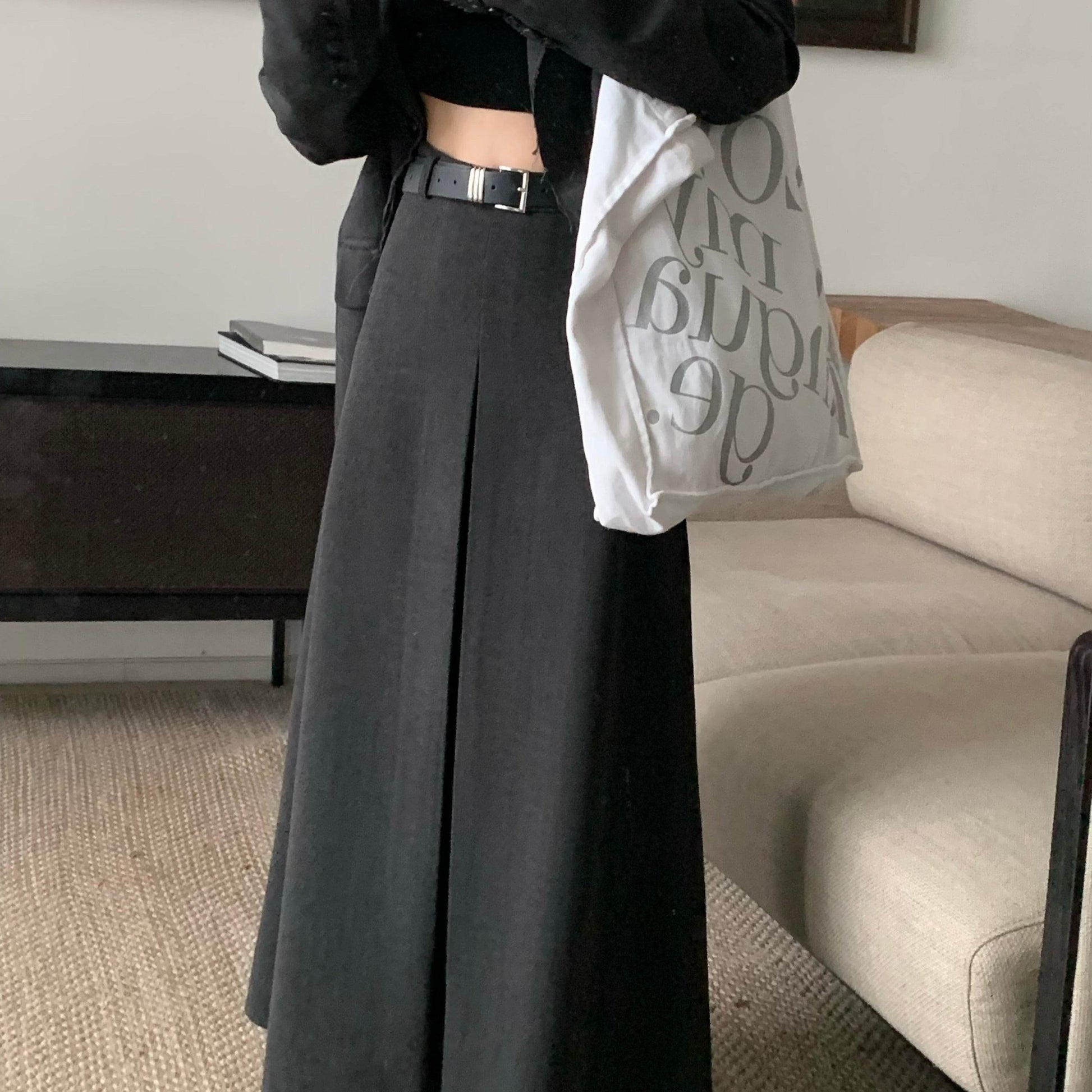 Thickened Chenille A-Line Skirt - Stylish Solid Colors for Fall 2025 - Buy Center