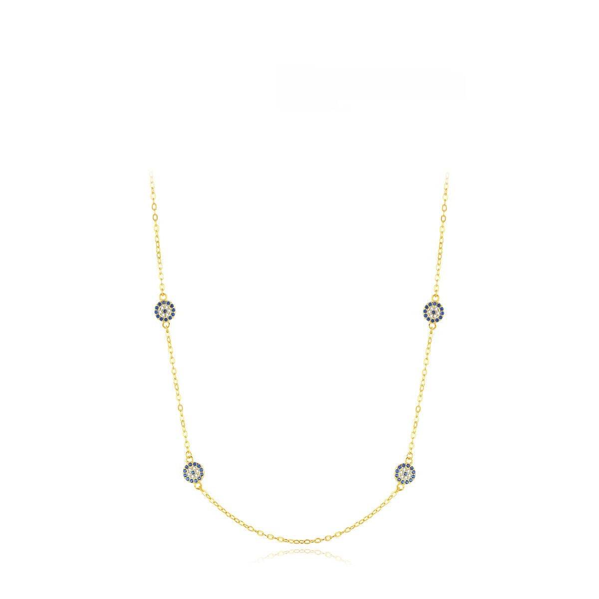 Niche Devil's Eye Necklace - 925 Silver Clavicle Chain for Women, Adjustable - Buy Center