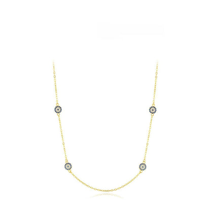 Niche Devil's Eye Necklace - 925 Silver Clavicle Chain for Women, Adjustable - Buy Center