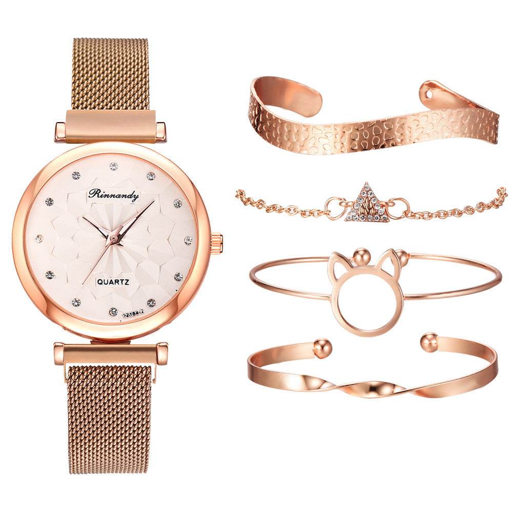 Women's Milan Mesh Strap Watch - Elegant with 4 Colorful Bracelets - Buy Center