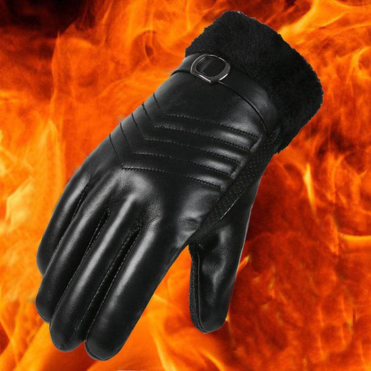Winter Leather Gloves - Warm, Touch-Screen Compatible for Men & Women - Buy Center