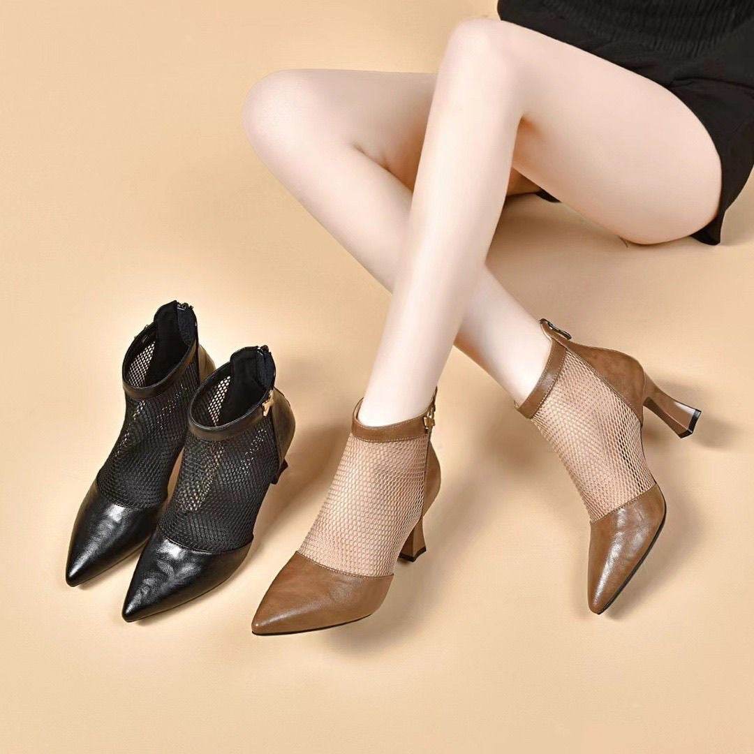 Buycenter Hollow Booties for Women - Stylish Pointed Toe Sandals - Buy Center