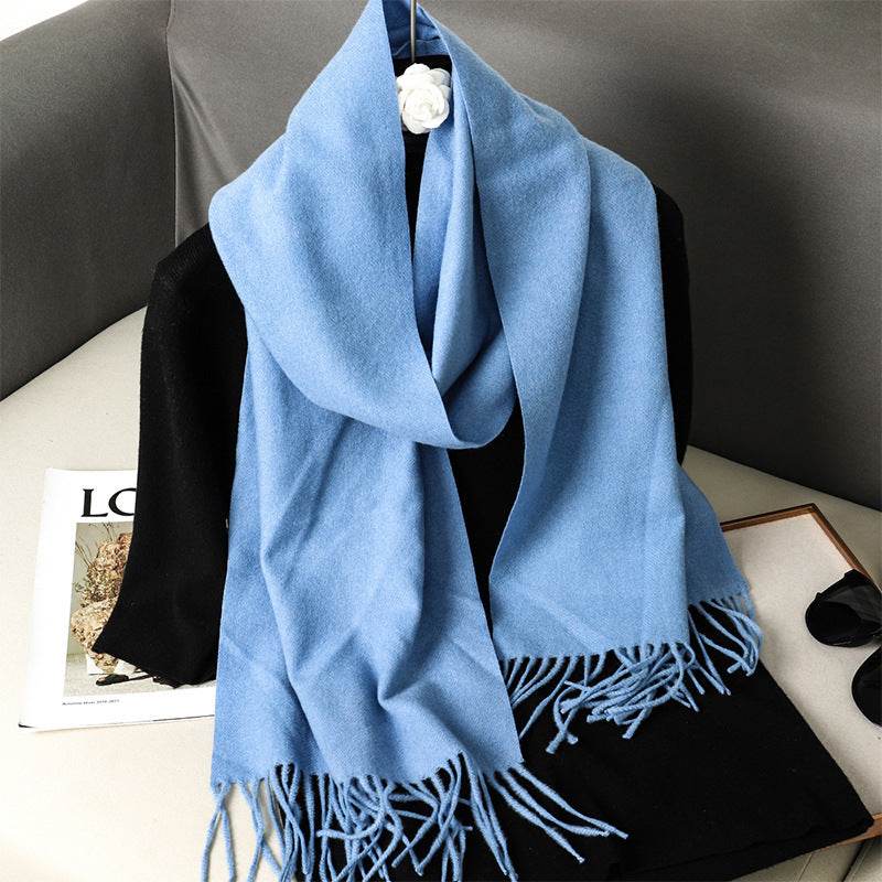 Solid Color Cashmere-like Scarf for Women - Warm, Quick-Drying Shawl - Buy Center