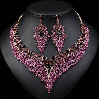 Buy Center Retro Delicate Necklace & Earrings Set - Floral Design Jewelry - Buy Center