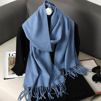 Solid Color Cashmere-like Scarf for Women - Warm, Quick-Drying Shawl - Buy Center