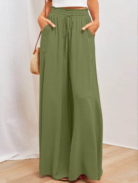 Stylish Printed Wide-leg Trousers - Comfortable Spandex Pants for All Sizes - Buy Center