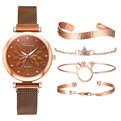 Women's Milan Mesh Strap Watch - Elegant with 4 Colorful Bracelets - Buy Center