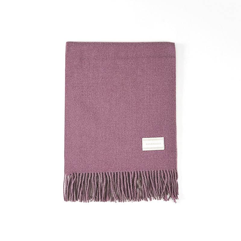 Solid Color Fringed Long Scarf - Warm, Skin-Friendly Material for Stylish Layers - Buy Center