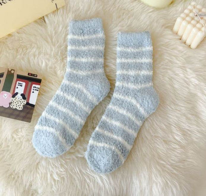Women's Extra Thick Striped Socks - Breathable Coral Fleece Comfort - Buy Center