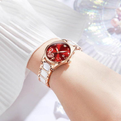 Buycenter Women's Quartz Watch - Diamond Inlaid, 30M Waterproof Design - Buy Center