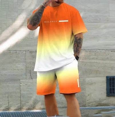 Casual Sports Short Sleeve Set for Men - Lightweight & Breathable Summer Comfort - Buy Center