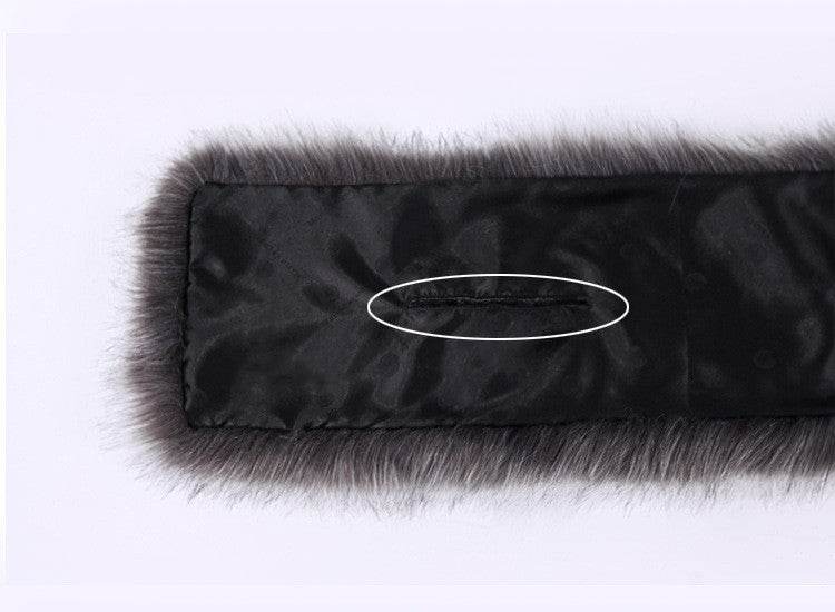 Elegant Faux Fox Fur Bridal Evening Dress - Lengthened Monochrome Style - Buy Center