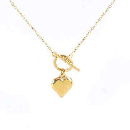 Buy Center Stainless Steel Heart Necklace - Unisex Cross Chain Pendant - Buy Center