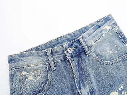 Trendy Men's Straight Trousers - Hand-Painted Jeans in Multiple Sizes - Buy Center