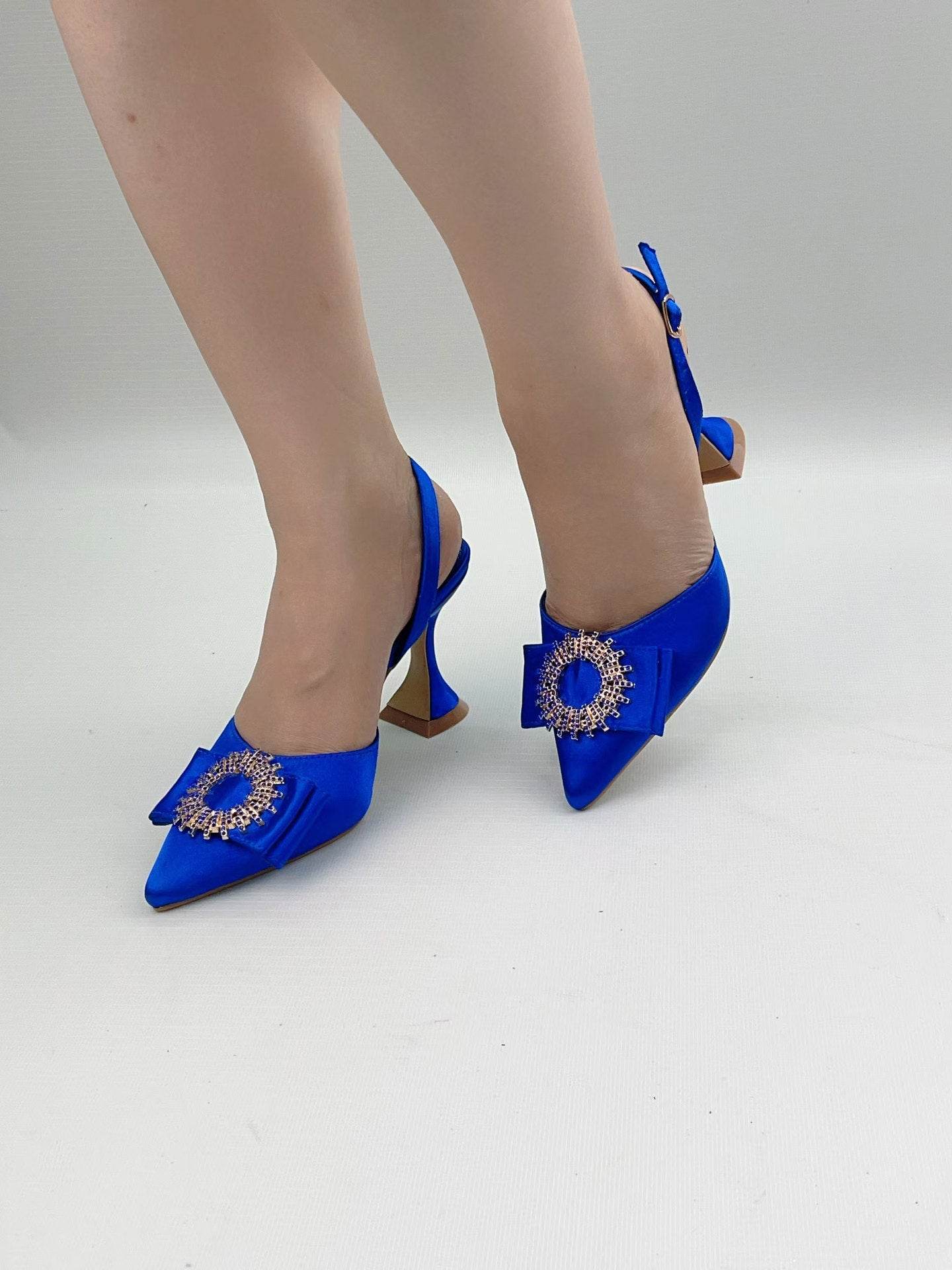 Elegant Pointed Toe High Heel Sandals - Rhinestone Stiletto Pumps - Buy Center