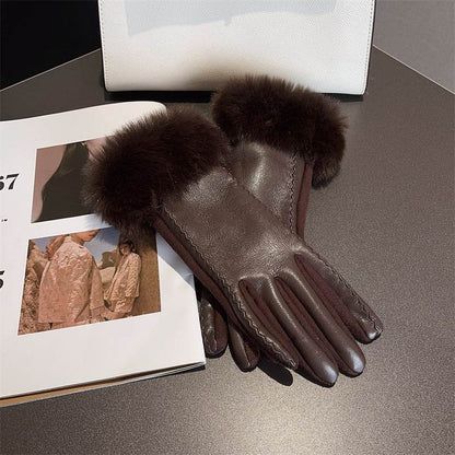 PU Leather Suede Gloves for Women - Touch Screen & Winter Warmth - Buy Center