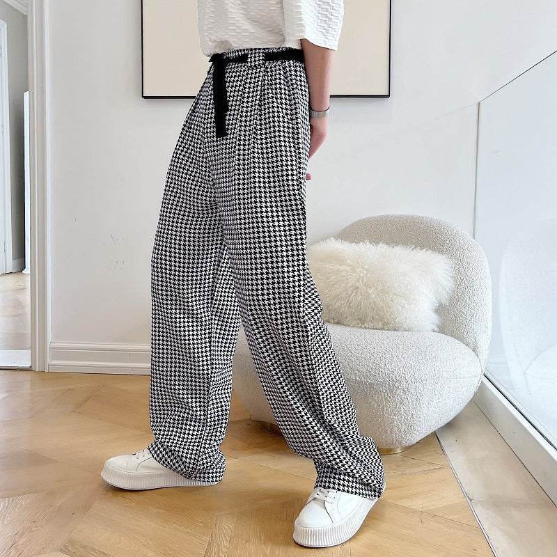 Retro Elegant Wide-Leg Trousers for Men - Stylish Mid-High Waist Sweatpants - Buy Center
