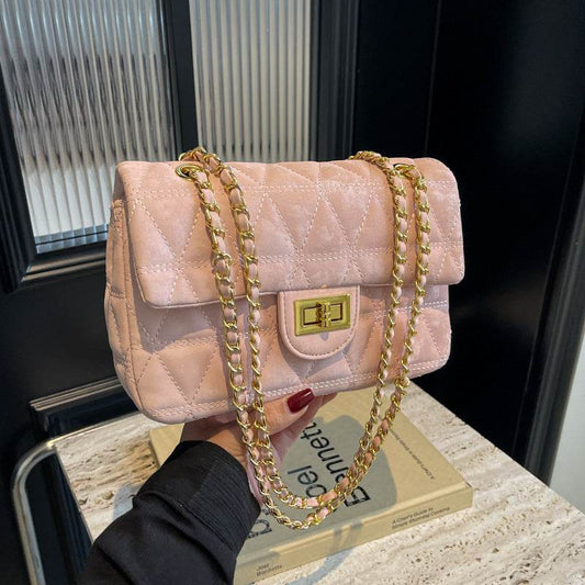 Buycenter High-Grade Rhombus Chain Tote Bag - Milky White, Black, Pink, Blue - Buy Center