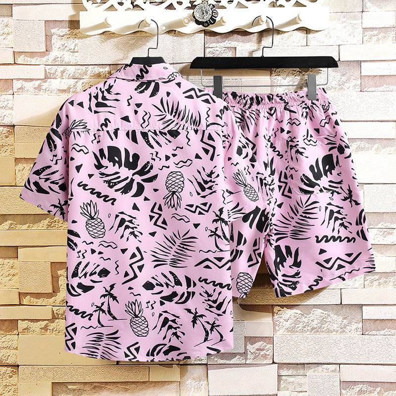 Men's Hawaiian Beach Shirt Set - Stylish and Comfortable Casual Pajama Suit - Buy Center