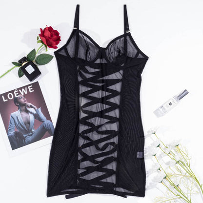 Buycenter Steel Ring Mesh Camisole - Backless Body-Shaping Bodysuit - Buy Center